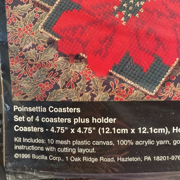 Bucilla Plastic Canvas Christmas Coasters & Ornaments Craft Kits  Set of 3 - Picture 7 of 7